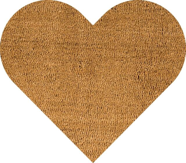 Heart shaped coir door mat