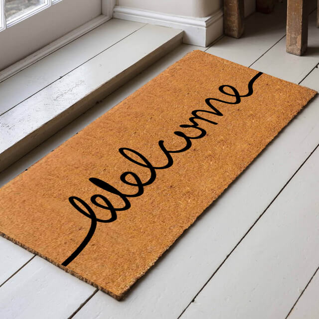 Extra Long Coir Door Mat Double Border 15mm 55 x 150cm Doormat