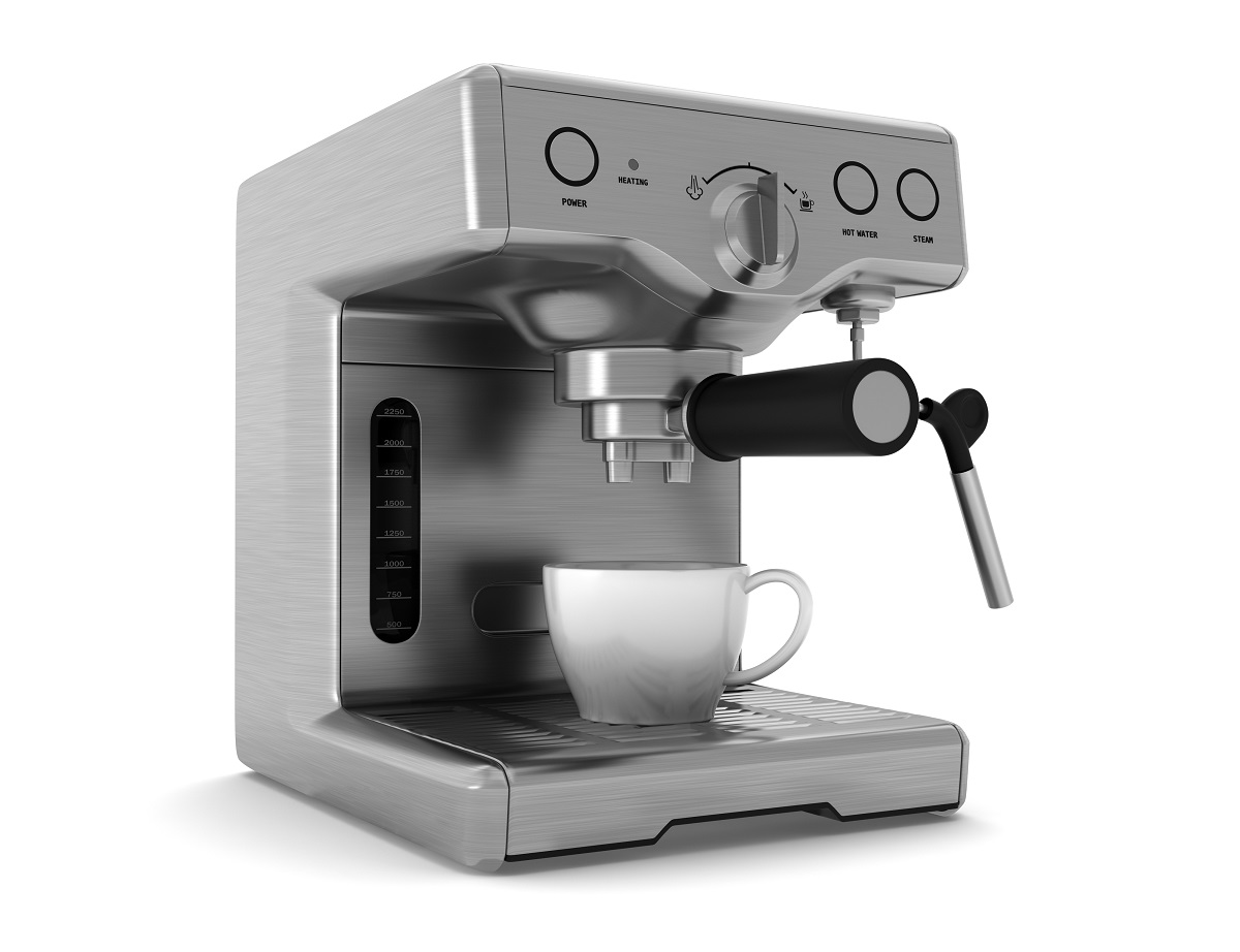 Coffee maker on white background